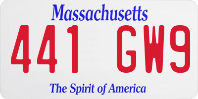 MA license plate 441GW9
