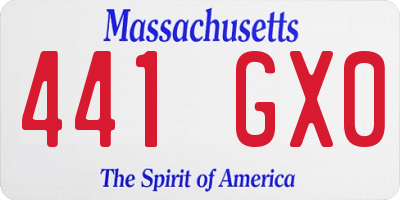 MA license plate 441GX0