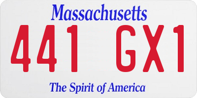 MA license plate 441GX1
