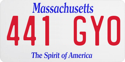 MA license plate 441GY0