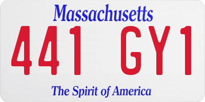 MA license plate 441GY1