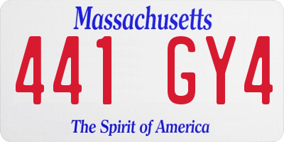 MA license plate 441GY4