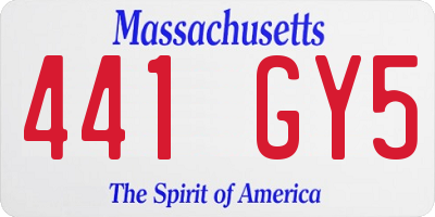 MA license plate 441GY5