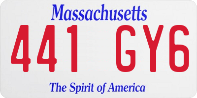 MA license plate 441GY6