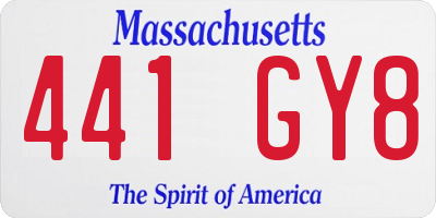 MA license plate 441GY8