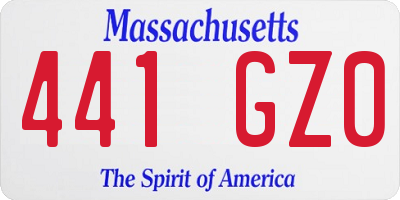MA license plate 441GZ0