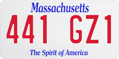 MA license plate 441GZ1