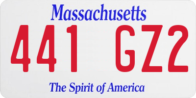 MA license plate 441GZ2