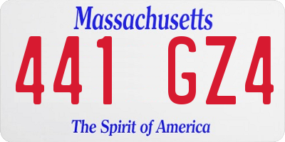 MA license plate 441GZ4