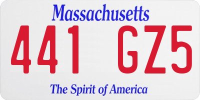 MA license plate 441GZ5