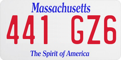MA license plate 441GZ6