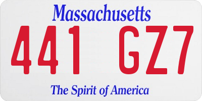 MA license plate 441GZ7