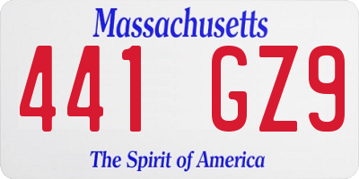 MA license plate 441GZ9