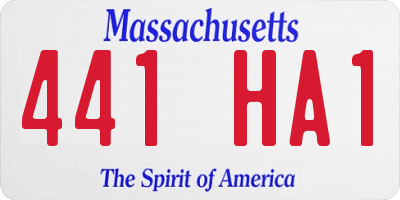 MA license plate 441HA1