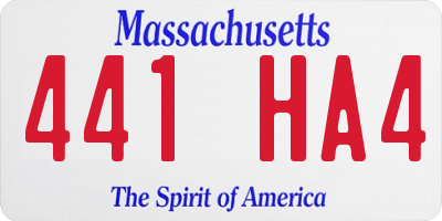 MA license plate 441HA4