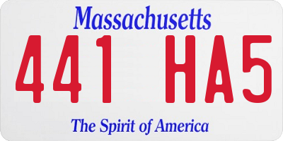 MA license plate 441HA5