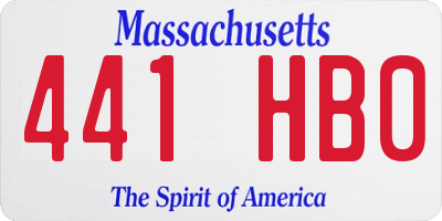 MA license plate 441HB0