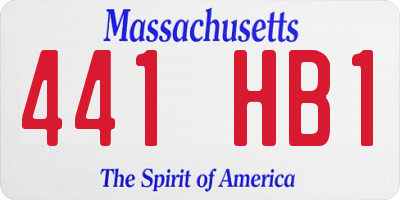 MA license plate 441HB1