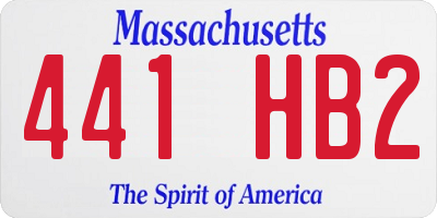 MA license plate 441HB2