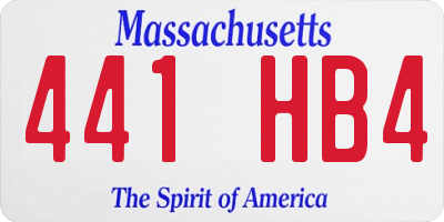 MA license plate 441HB4