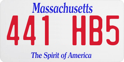 MA license plate 441HB5