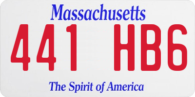 MA license plate 441HB6