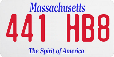 MA license plate 441HB8