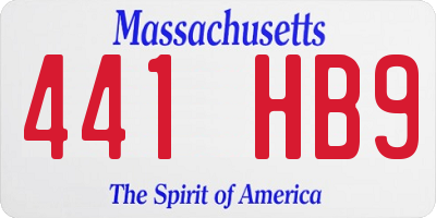MA license plate 441HB9