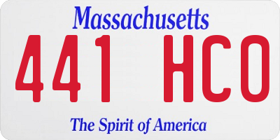 MA license plate 441HC0