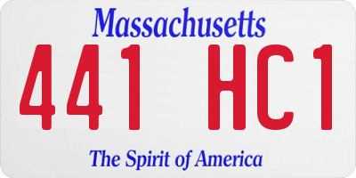 MA license plate 441HC1