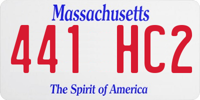 MA license plate 441HC2