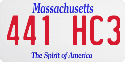 MA license plate 441HC3