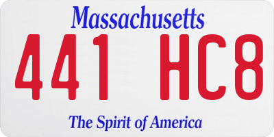 MA license plate 441HC8