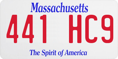 MA license plate 441HC9