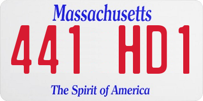 MA license plate 441HD1