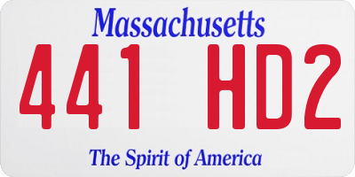 MA license plate 441HD2