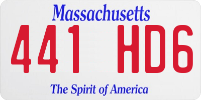 MA license plate 441HD6