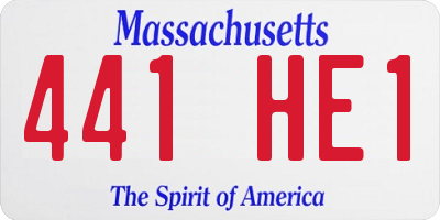 MA license plate 441HE1