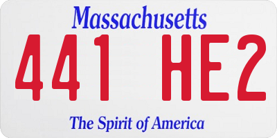 MA license plate 441HE2