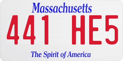 MA license plate 441HE5