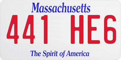 MA license plate 441HE6
