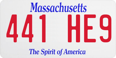 MA license plate 441HE9