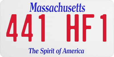 MA license plate 441HF1
