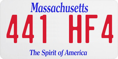 MA license plate 441HF4