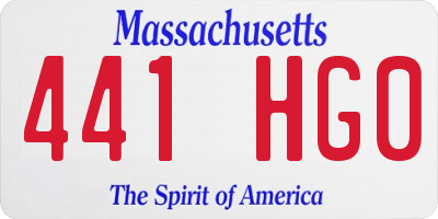 MA license plate 441HG0