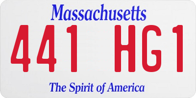 MA license plate 441HG1