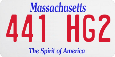 MA license plate 441HG2