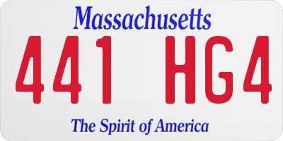 MA license plate 441HG4