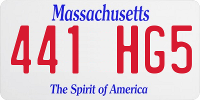 MA license plate 441HG5
