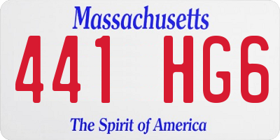 MA license plate 441HG6
